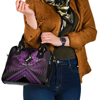 Personalised Aotearoa Matariki Shoulder Handbag Purple Fern Maori Poutama LT01 - Polynesian Pride