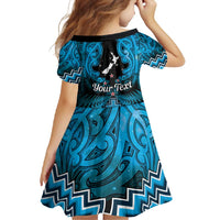 Personalised Aotearoa Matariki Family Matching Mermaid Dress and Hawaiian Shirt Turquoise Fern Maori Poutama
