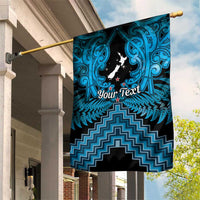 Personalised Aotearoa Matariki Garden Flag Turquoise Fern Maori Poutama