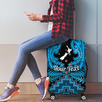 Personalised Aotearoa Matariki Luggage Cover Turquoise Fern Maori Poutama LT01 - Polynesian Pride