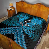 Personalised Aotearoa Matariki Quilt Turquoise Fern Maori Poutama