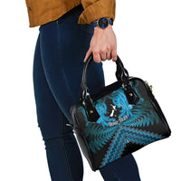 Personalised Aotearoa Matariki Shoulder Handbag Turquoise Fern Maori Poutama LT01 - Polynesian Pride