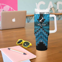 Personalised Aotearoa Matariki Tumbler With Handle Turquoise Fern Maori Poutama