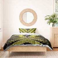 Personalised Aotearoa Matariki Bedding Set Yellow Fern Maori Poutama