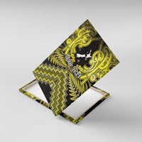 Personalised Aotearoa Matariki Canvas Wall Art Yellow Fern Maori Poutama