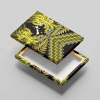 Personalised Aotearoa Matariki Canvas Wall Art Yellow Fern Maori Poutama