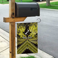 Personalised Aotearoa Matariki Garden Flag Yellow Fern Maori Poutama