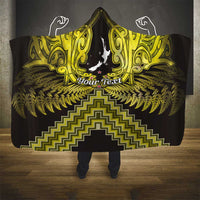 Personalised Aotearoa Matariki Hooded Blanket Yellow Fern Maori Poutama