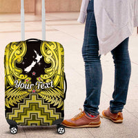 Personalised Aotearoa Matariki Luggage Cover Yellow Fern Maori Poutama LT01 Yellow - Polynesian Pride