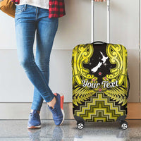Personalised Aotearoa Matariki Luggage Cover Yellow Fern Maori Poutama LT01 - Polynesian Pride