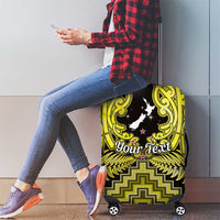 Personalised Aotearoa Matariki Luggage Cover Yellow Fern Maori Poutama LT01 - Polynesian Pride