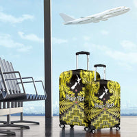 Personalised Aotearoa Matariki Luggage Cover Yellow Fern Maori Poutama LT01 - Polynesian Pride