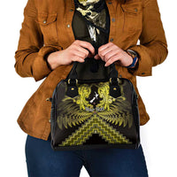 Personalised Aotearoa Matariki Shoulder Handbag Yellow Fern Maori Poutama LT01 - Polynesian Pride