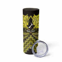 Personalised Aotearoa Matariki Skinny Tumbler Yellow Fern Maori Poutama