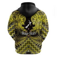 Personalised Aotearoa Matariki Zip Hoodie Yellow Fern Maori Poutama LT01 - Polynesian Pride