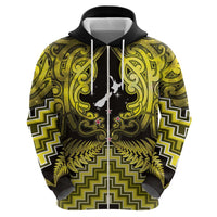 Personalised Aotearoa Matariki Zip Hoodie Yellow Fern Maori Poutama LT01 - Polynesian Pride