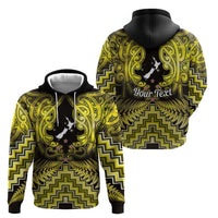 Personalised Aotearoa Matariki Zip Hoodie Yellow Fern Maori Poutama LT01 - Polynesian Pride