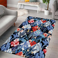 Hawaii Tropicana Blue Pattern Area Rug - Polynesian Pride