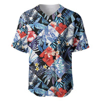 Hawaii Tropicana Blue Pattern Baseball Jersey - Polynesian Pride