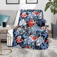 Hawaii Tropicana Blue Pattern Blanket - Polynesian Pride