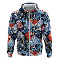 Hawaii Tropicana Blue Pattern Hoodie - Polynesian Pride