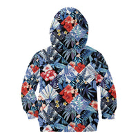 Hawaii Tropicana Blue Pattern Kid Hoodie - Polynesian Pride