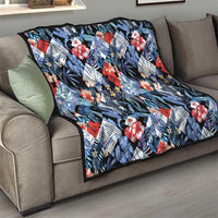 Hawaii Tropicana Blue Pattern Quilt - Polynesian Pride