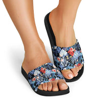 Hawaii Tropicana Blue Pattern Slide Sandals - Polynesian Pride
