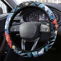 Hawaii Tropicana Blue Pattern Steering Wheel Cover - Polynesian Pride