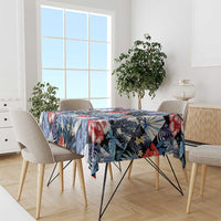 Hawaii Tropicana Blue Pattern Tablecloth - Polynesian Pride