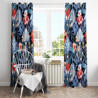 Hawaii Tropicana Blue Pattern Window Curtain - Polynesian Pride