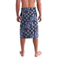 Polynesian Monstera Tiare Floral Lavalava Royal Blue Tropical Plaid - Polynesian Pride