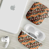 Polynesian Monstera Tiare Floral AirPods Case Chocolate Brown Tropical Plaid - Polynesian Pride
