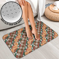 Polynesian Monstera Tiare Floral Bathroom Set Chocolate Brown Tropical Plaid - Polynesian Pride