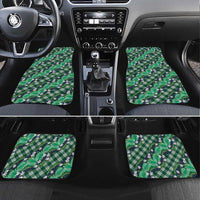 Polynesian Monstera Tiare Floral Car Mats Forest Green Tropical Plaid - Polynesian Pride
