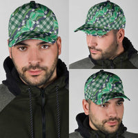 Polynesian Monstera Tiare Floral Classic Cap Forest Green Tropical Plaid - Polynesian Pride