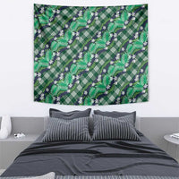 Polynesian Monstera Tiare Floral Tapestry Forest Green Tropical Plaid - Polynesian Pride