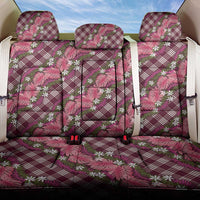 Polynesian Monstera Tiare Floral Back Car Seat Cover Fuchsia Tropical Plaid - Polynesian Pride