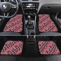 Polynesian Monstera Tiare Floral Car Mats Fuchsia Tropical Plaid - Polynesian Pride