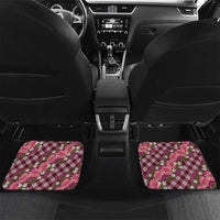 Polynesian Monstera Tiare Floral Car Mats Fuchsia Tropical Plaid - Polynesian Pride