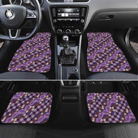 Polynesian Monstera Tiare Floral Car Mats Lavender Tropical Plaid - Polynesian Pride