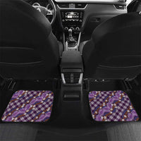 Polynesian Monstera Tiare Floral Car Mats Lavender Tropical Plaid - Polynesian Pride