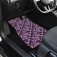 Polynesian Monstera Tiare Floral Car Mats Lavender Tropical Plaid - Polynesian Pride