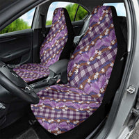 Polynesian Monstera Tiare Floral Car Seat Cover Lavender Tropical Plaid - Polynesian Pride
