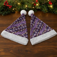Polynesian Monstera Tiare Floral Christmas Santa Hat Lavender Tropical Plaid - Polynesian Pride
