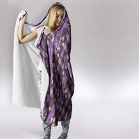 Polynesian Monstera Tiare Floral Hooded Blanket Lavender Tropical Plaid - Polynesian Pride