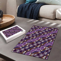 Polynesian Monstera Tiare Floral Puzzle Lavender Tropical Plaid - Polynesian Pride