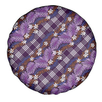 Polynesian Monstera Tiare Floral Spare Tire Cover Lavender Tropical Plaid - Polynesian Pride