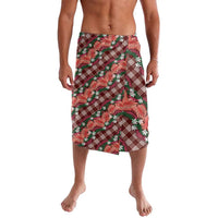 Polynesian Monstera Tiare Floral Lavalava Burgundy Tropical Plaid - Polynesian Pride