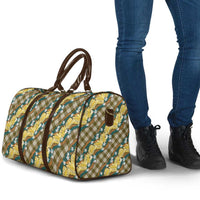 Polynesian Monstera Tiare Floral Travel Bag Yellow Tropical Plaid - Polynesian Pride